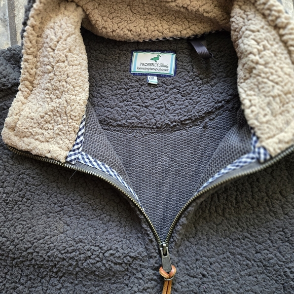 Properly Tied Men's Gray Fleece Pull Over Sweater -XXL - Picture 4 of 8